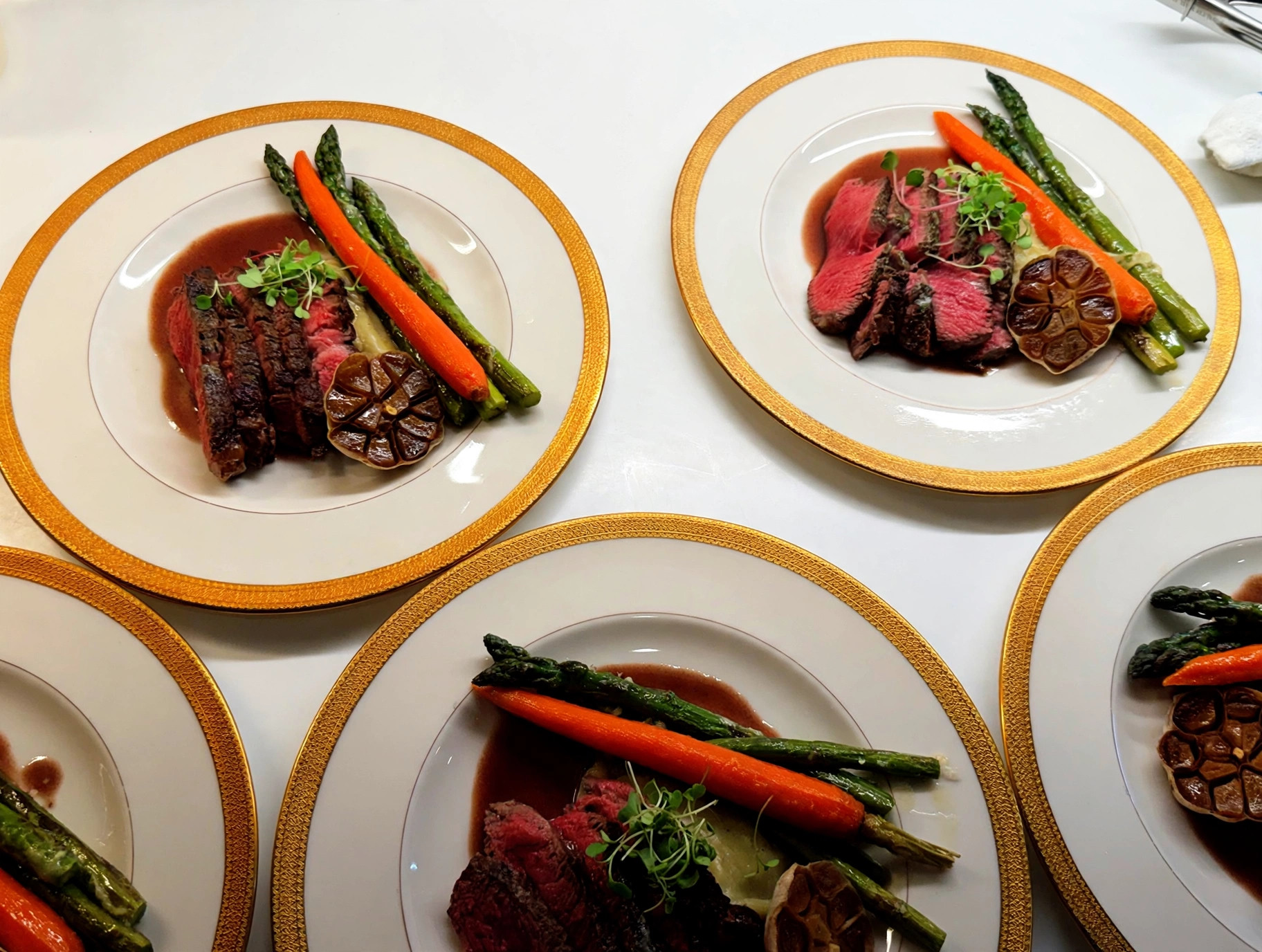 Beef tenderloin dinners ready for service