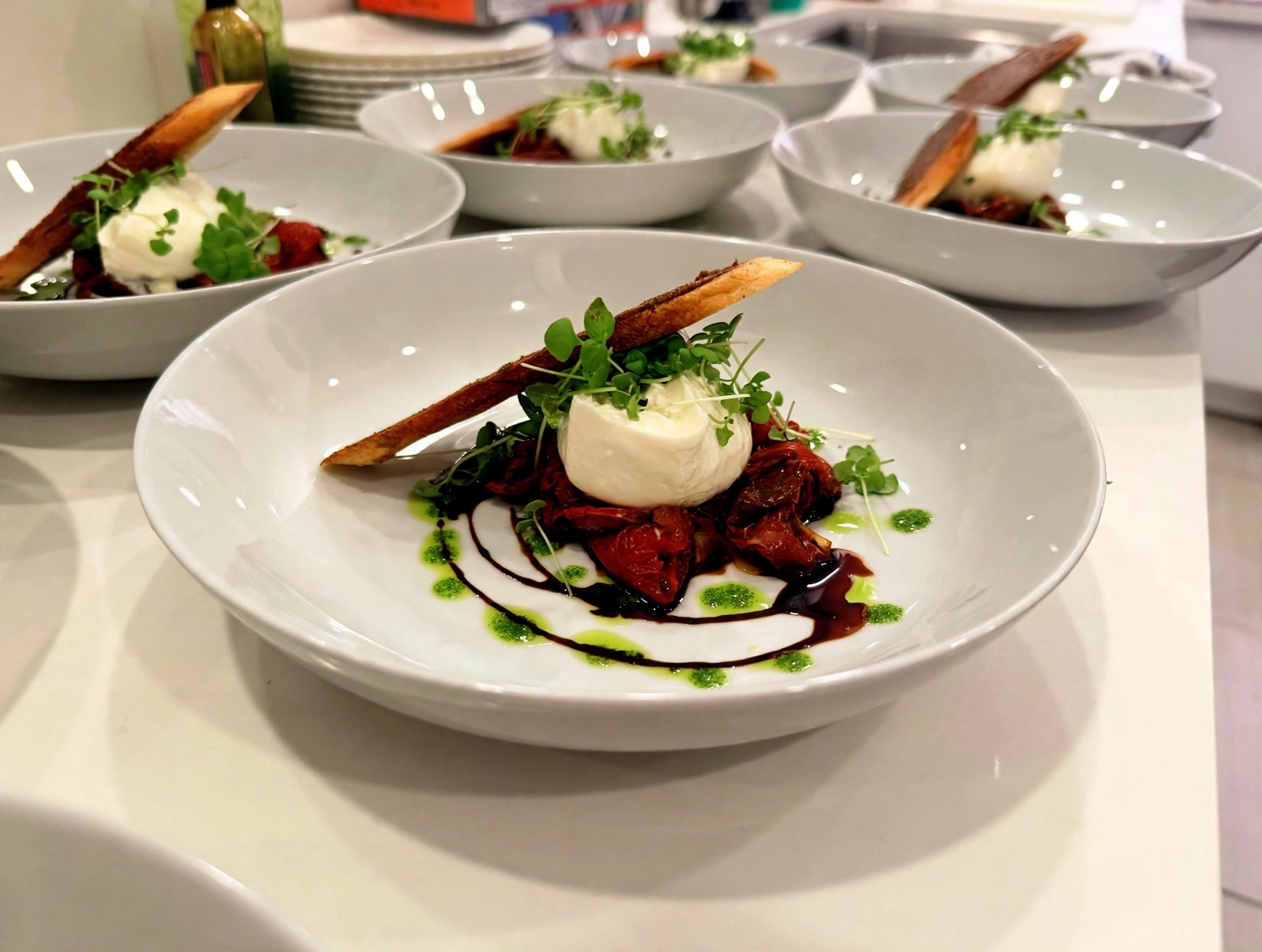 Burrata with roasted tomatoes by Chef Tony