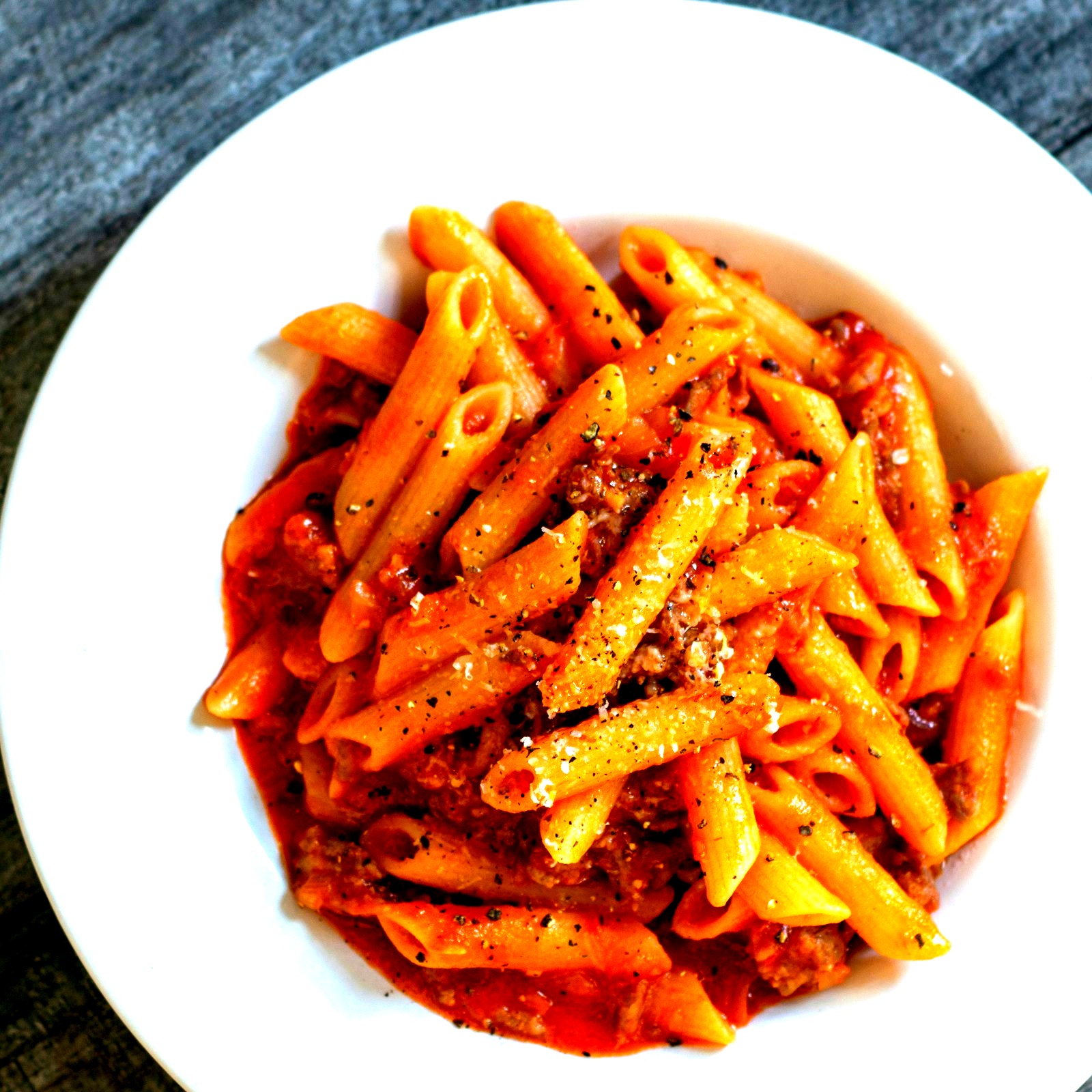 Penne pasta dish