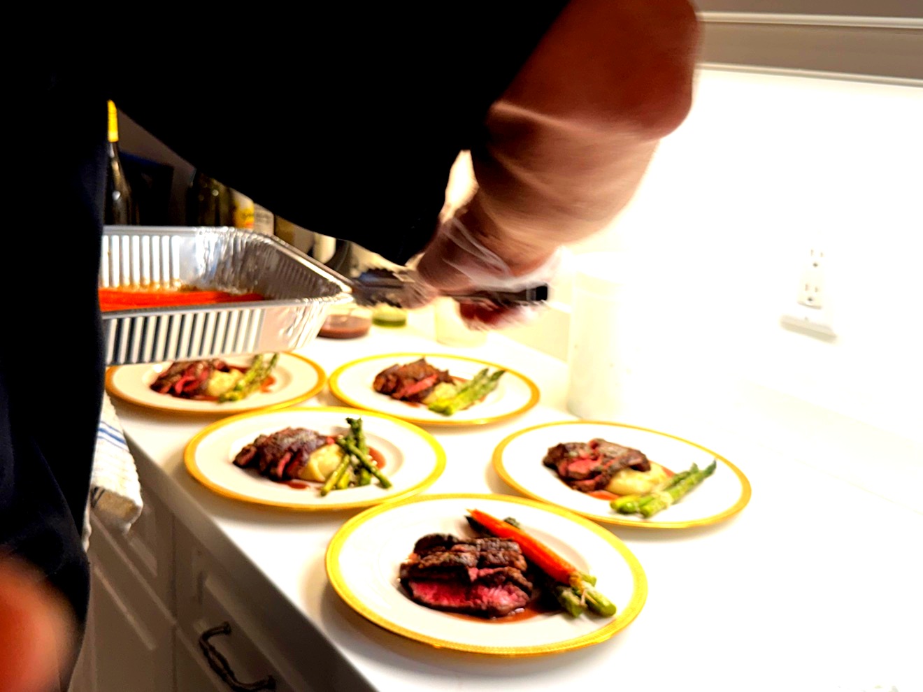 Preparing weekly meals in the kitchen