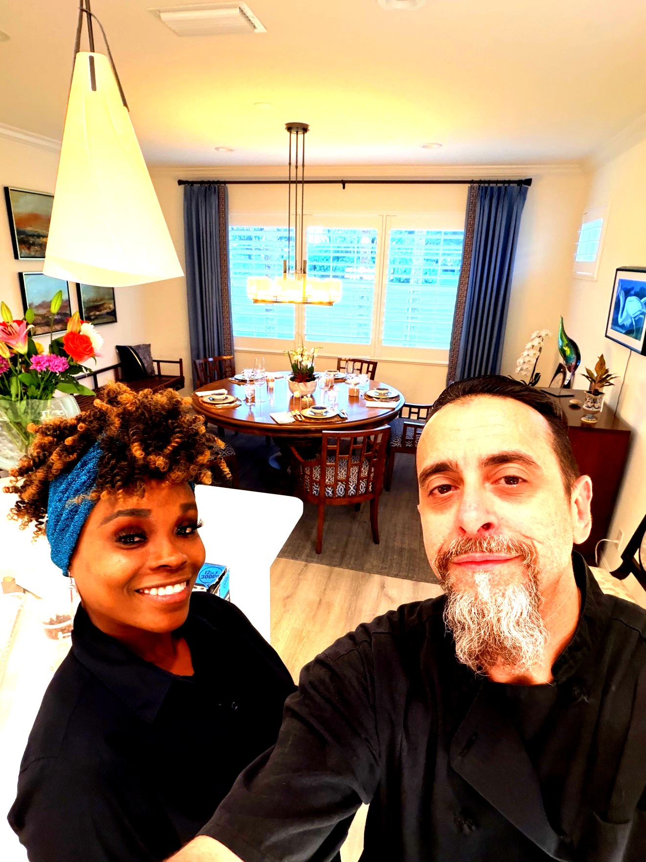 Chef Tony and his wife in a client's dining room
