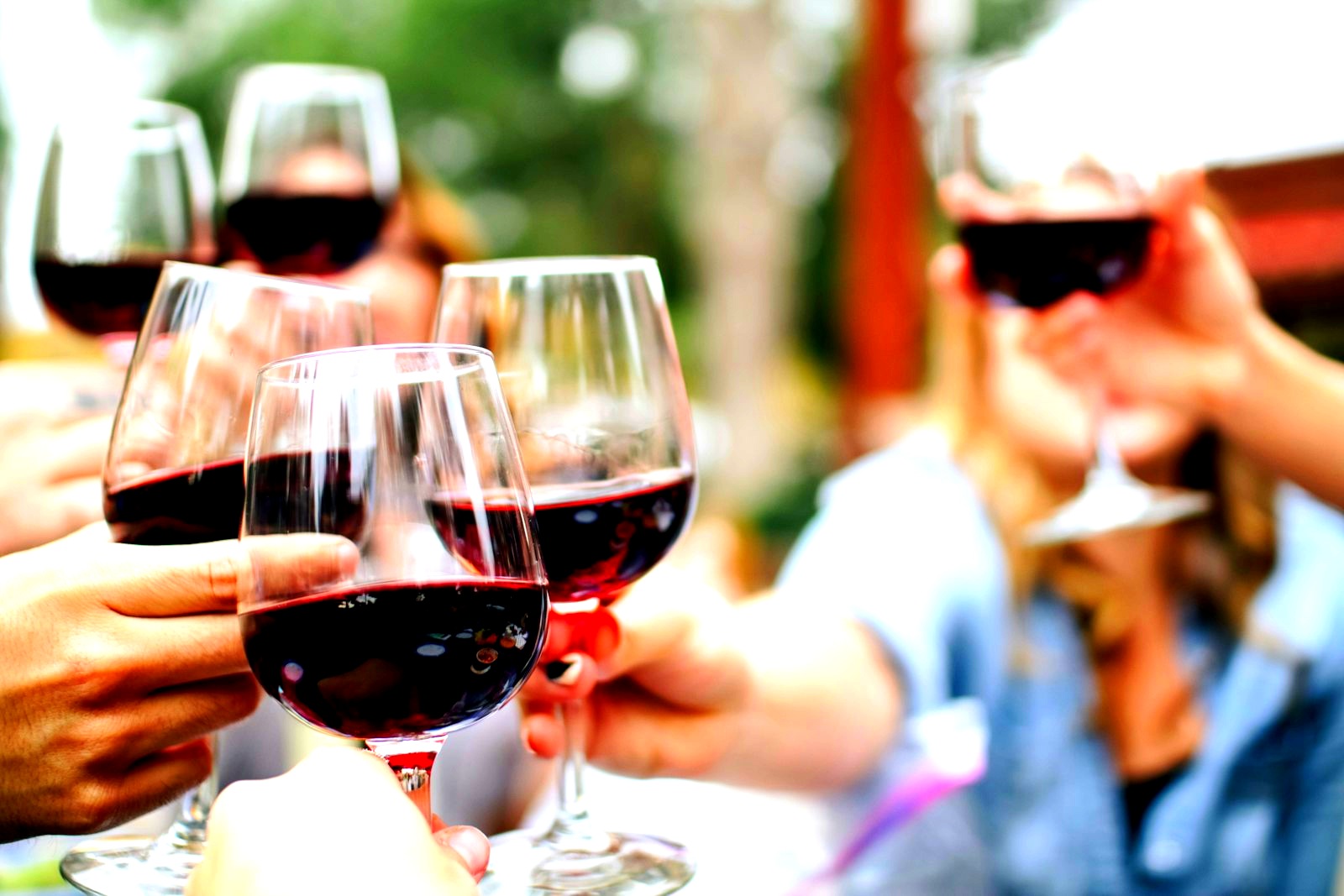 Cheers with wine glasses
